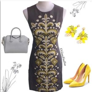 Anthropologie embroidered fountain shift dress